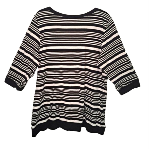 Torrid Black and White Striped Elbow Length Sleeve Top Plus Size 3 - Picture 2 of 5